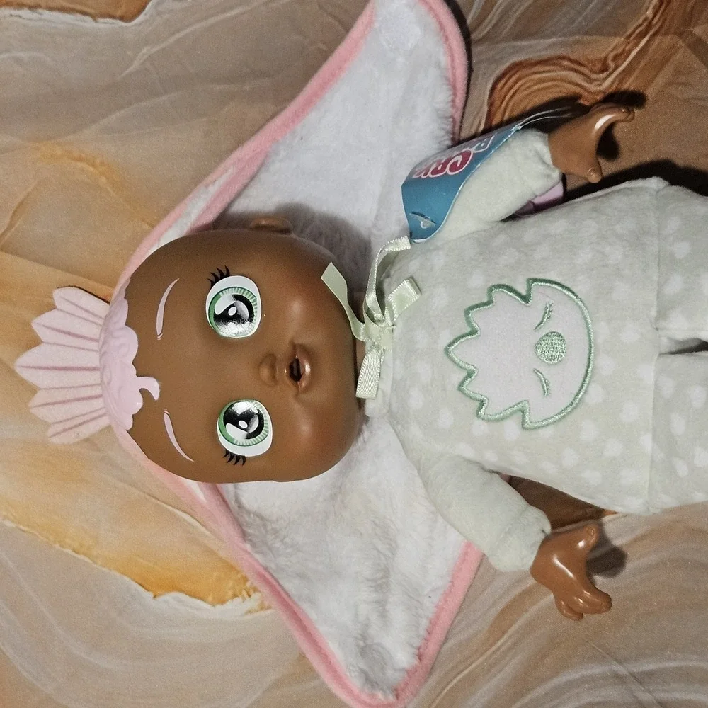 Cry Babies Tiny Cuddles Doll Lot 2 Penguin & Pink Hood Baby Dolls